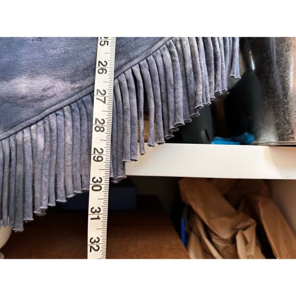 Barbara Lesser Women’s 3/4 Sleeve Fringe Hem Tie Dye Acid Wash Blouse Size M - Picture 6 of 8